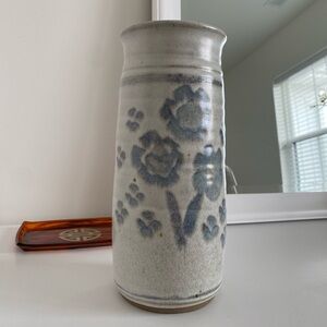 Vintage Bogan Studio Art Pottery Blue drip Glaze stoneware Pitcher Maryland 10”